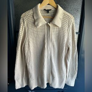 Simply Vera Vera Wang Cream Crochet Knit Cardigan